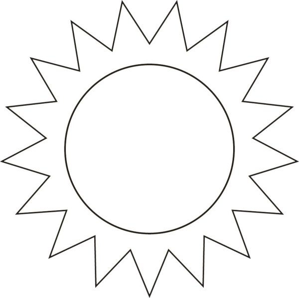 Солнышко картинка раскраска