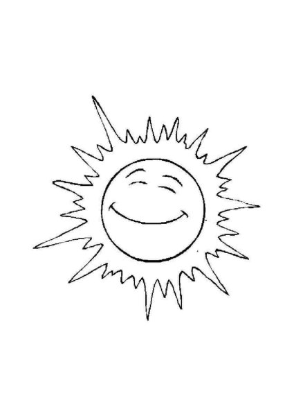Солнце раскраска для детей