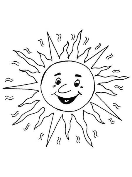Солнышко раскраска для детей