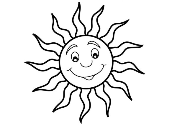 Солнце раскраска