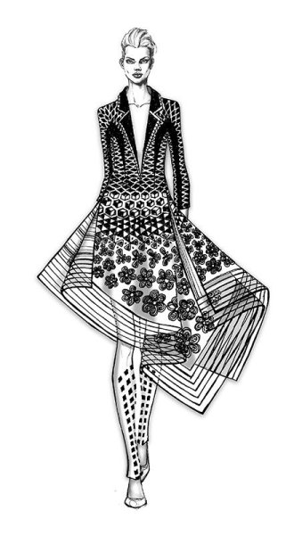 Эскизы одежды дизайнеров