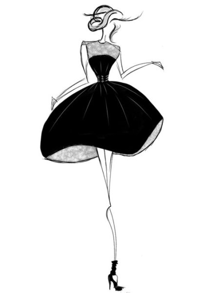 Черное платье нарисованное
