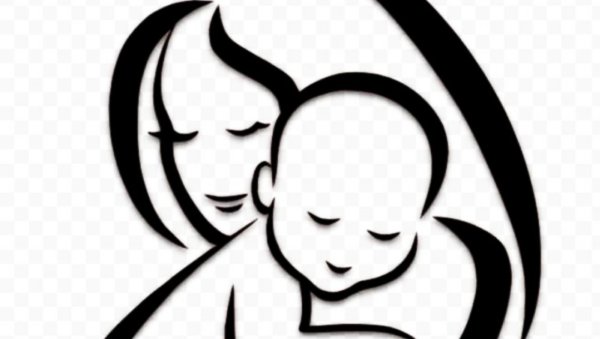 Трафарет матери и ребенка