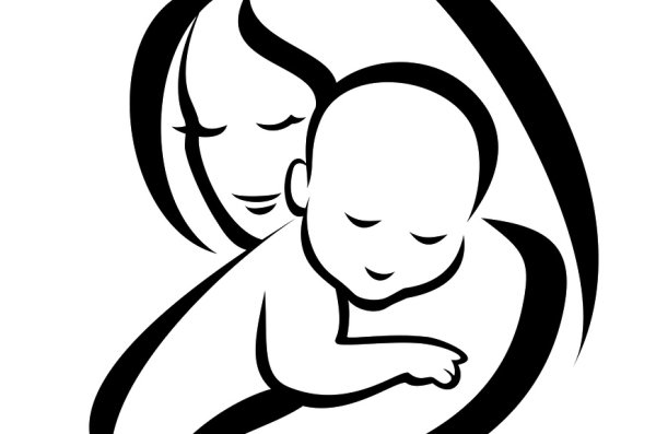 Силуэт мамы с ребенком