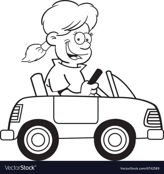 Машина с водителем раскраска для детей