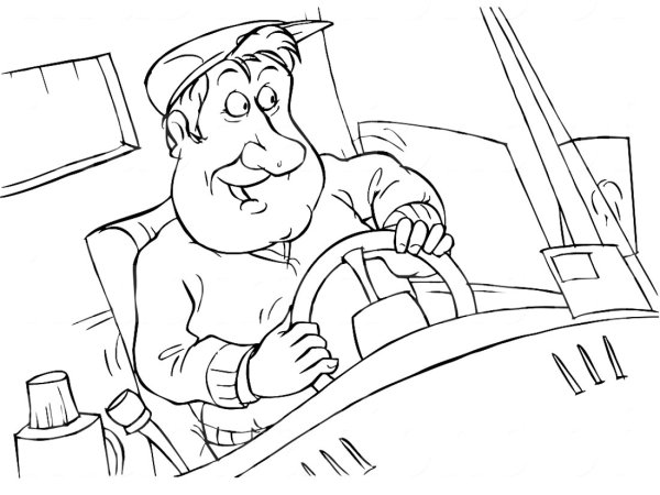 Шофер раскраска для детей