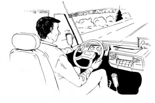 Водитель за рулем рисунок