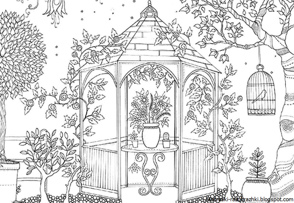 Раскраска антистресс сад