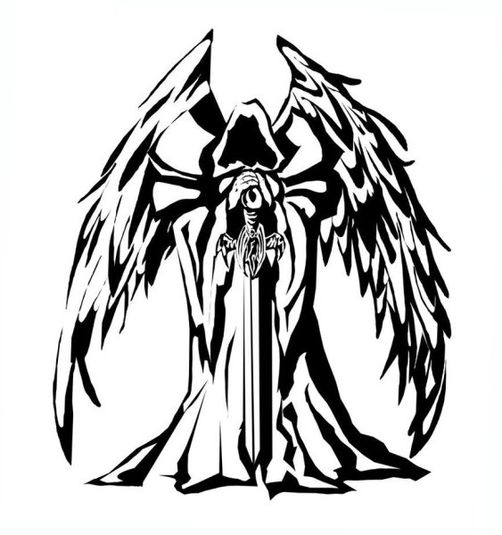 Ангел смерти тату эскиз