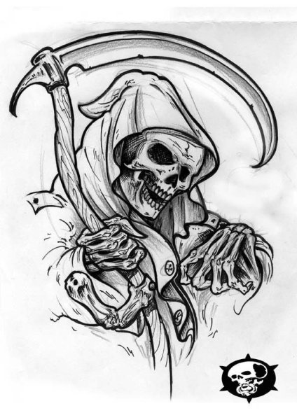 Тату смерть с косой