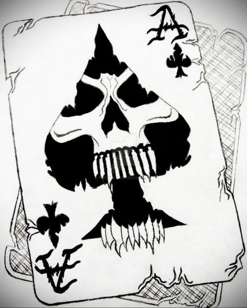 Пиковый туз эскиз тату