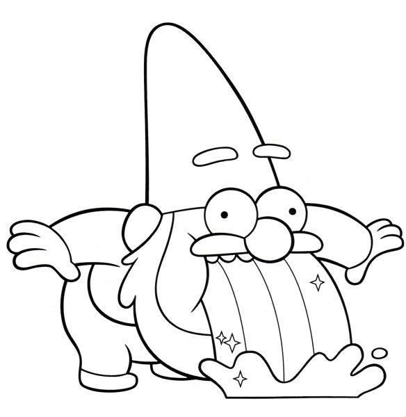 Гном раскраска