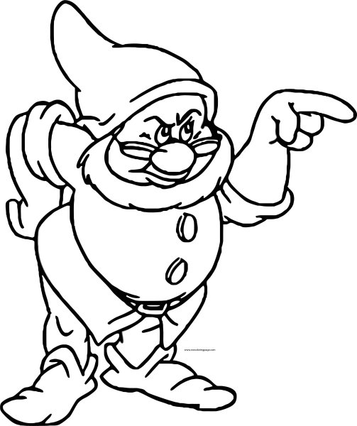 Гном Ворчун из Белоснежки раскраска