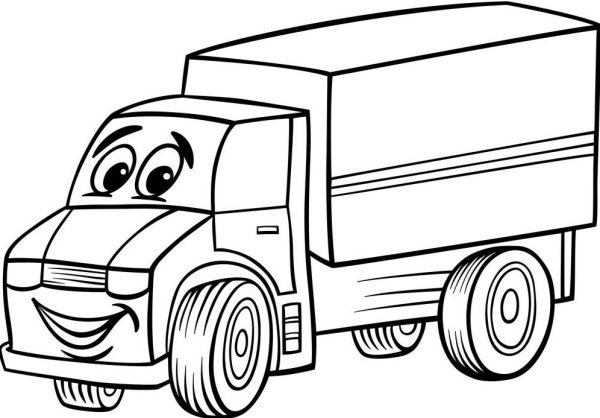 Грузовик раскраска для детей