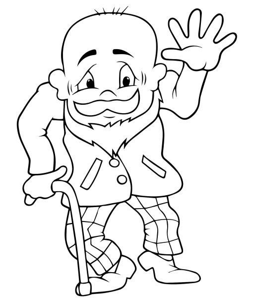 Раскраска дедушка