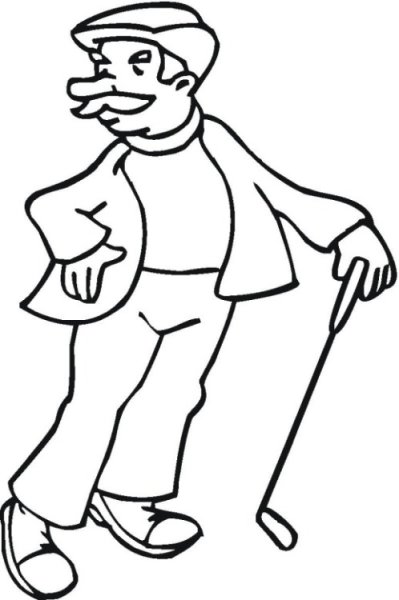 Раскраска дедушка