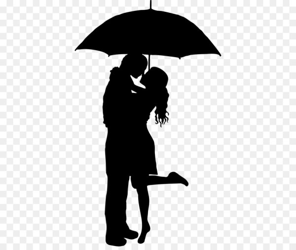 Силуэт под зонтом