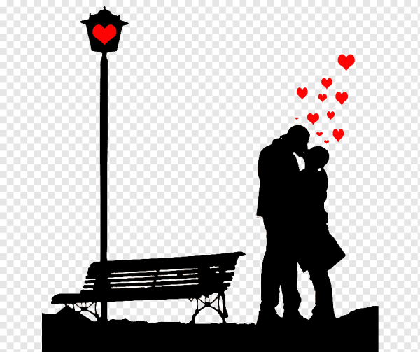 Силуэт пары влюбленных