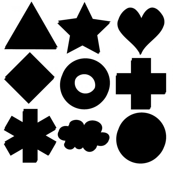 Черно белые фигуры для новорожденных