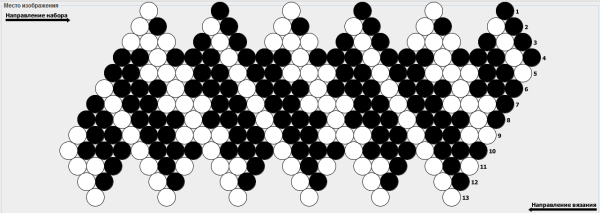 Чёрно-белая схема бисером