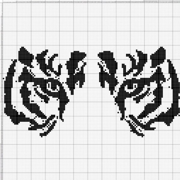 Монохромная вышивка крестом Тиг