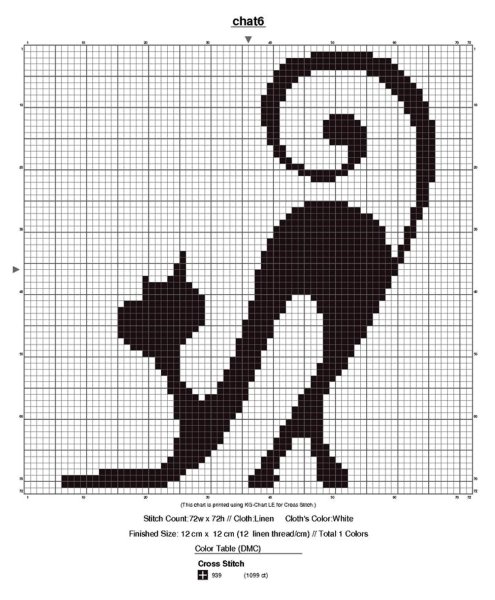 Жаккард монохром кошки схемы