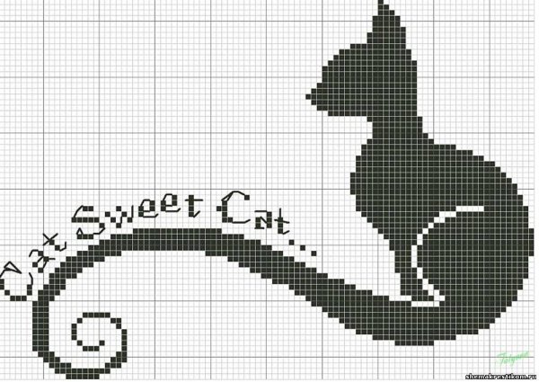 Схемы вышивки крестом кошки