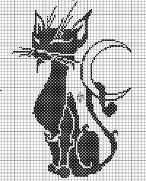 Монохромная вышивка крестом схемы