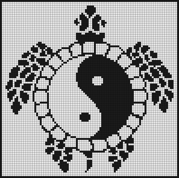 Вышивание крестиком Инь Янь