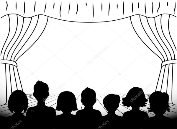 Силуэты зрителей в театре