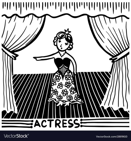 Актриса на сцене рисунок
