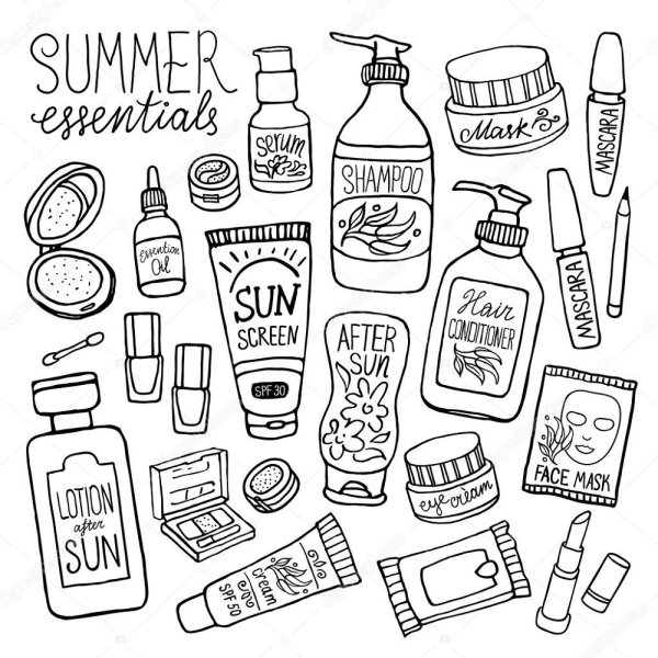 Распечатки косметика черно белые