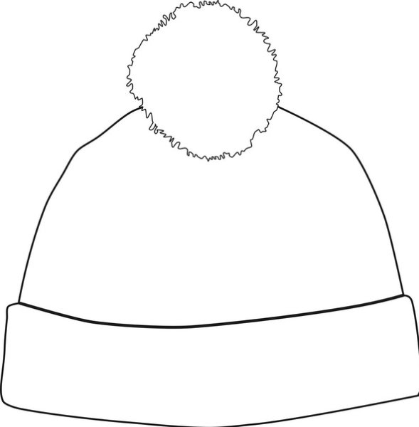 Трафарет шапка с помпоном