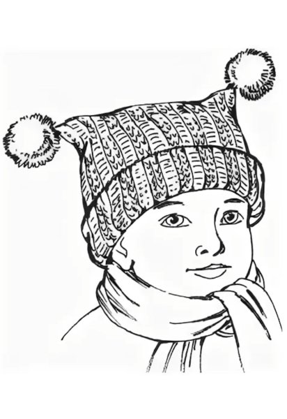 Вязаная шапка раскраска