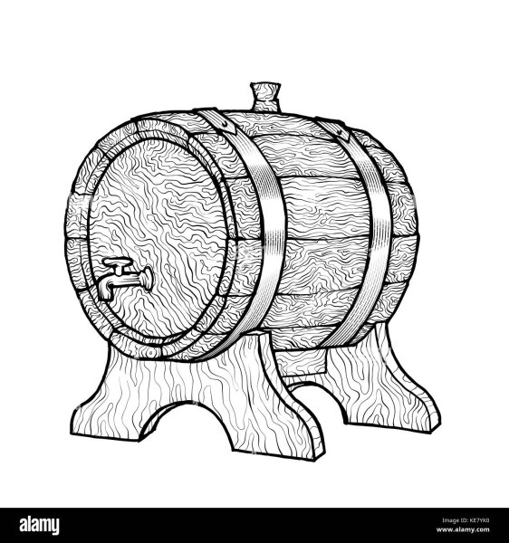 Бочка дубовая черно-белая