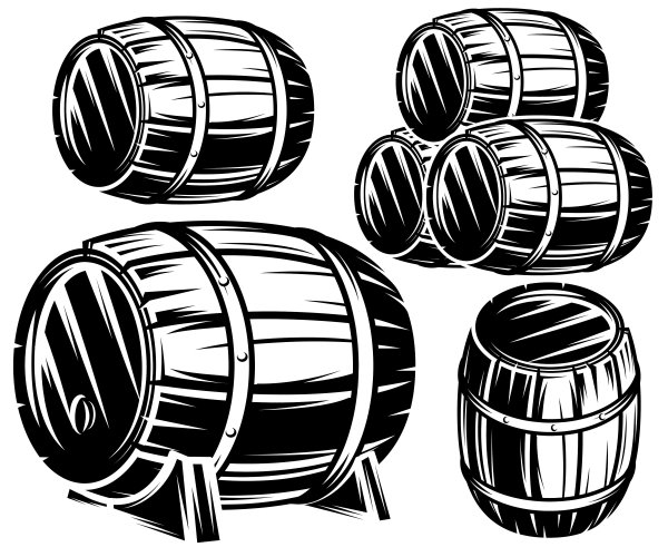 Бочка пивная спереди вектор