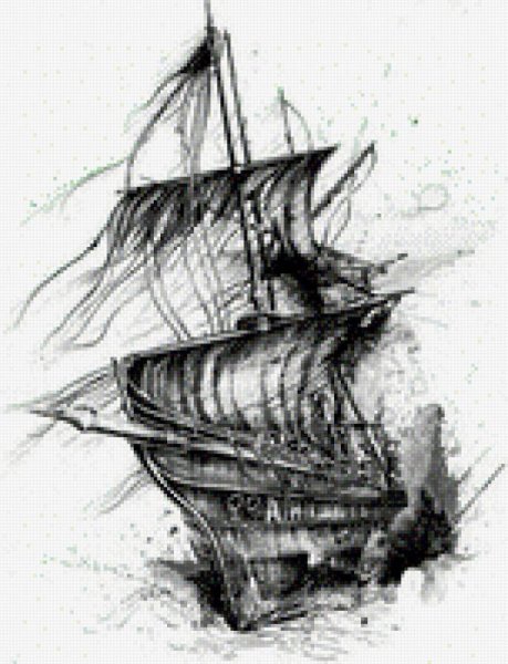 Парусник тату эскиз