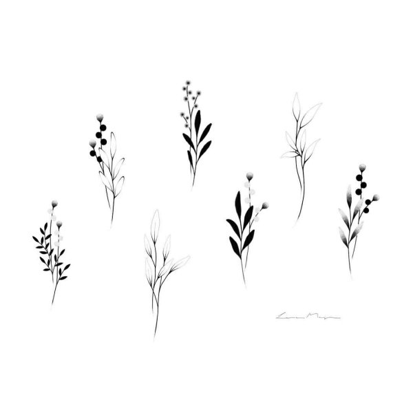 Тату растения эскизы