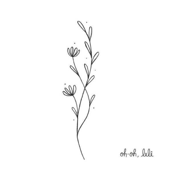 Тату веточка эскиз