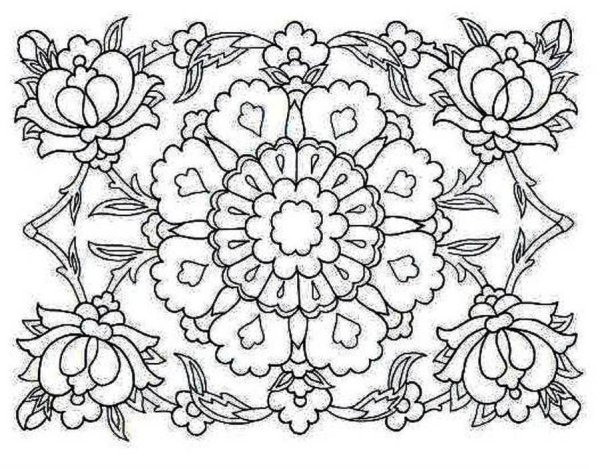 Раскраска платок с узорами