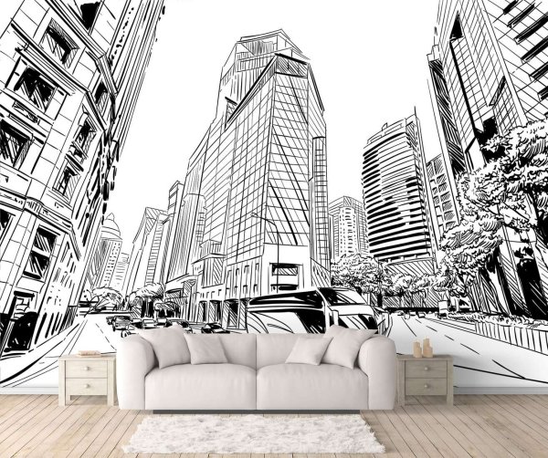 Черно белый город