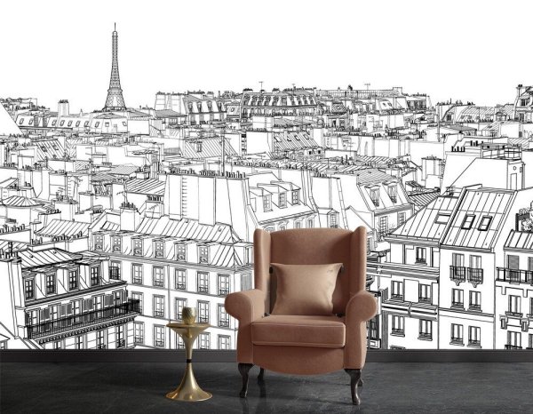 Город рисунок черно белый