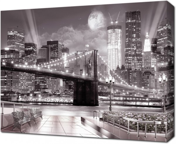 Ночной Бруклинский мост фотообои