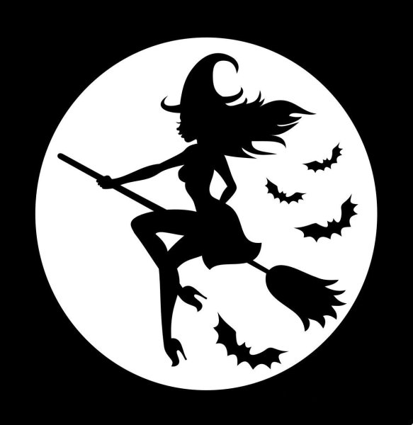 Силуэт ведьмы на Хэллоуин