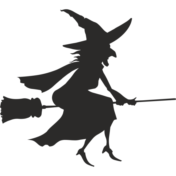 Ведьма на метле силуэт