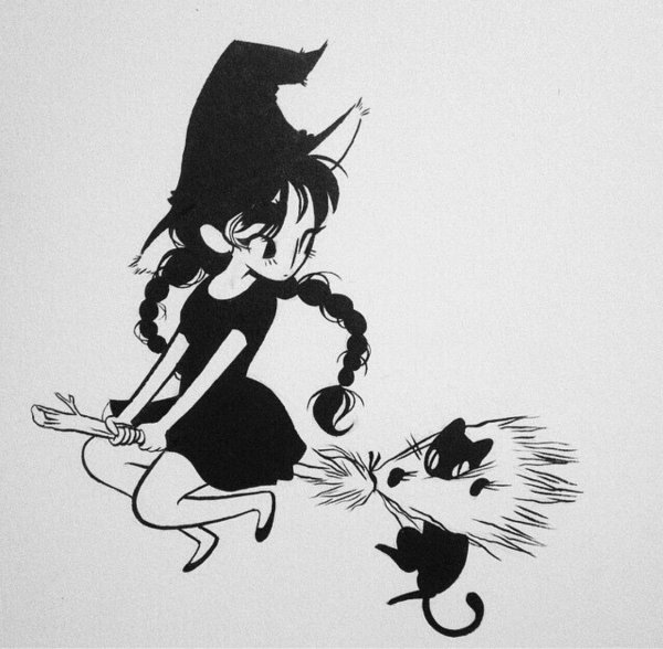 Идеи для рисунков Хэллоуин ведьма