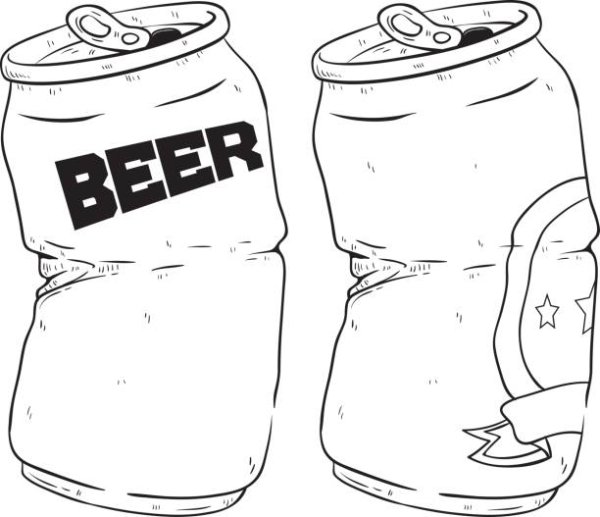 Нарисованная пивная банка