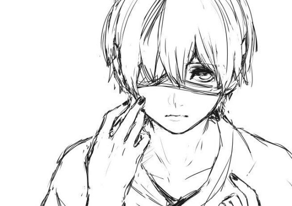 Аниме черно белое Токийский гуль