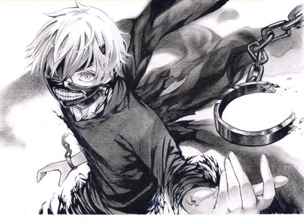 Аниме гуль Токийский черное белое