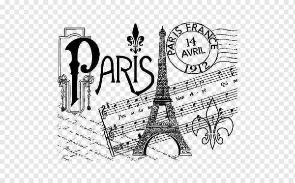 Париж рисунок черно белый